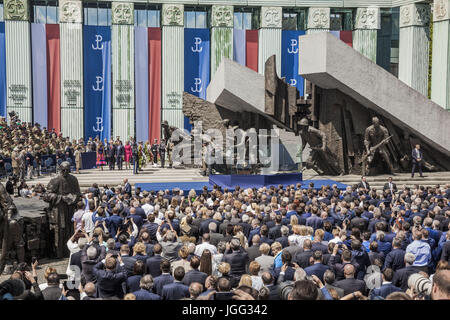 Varsovie, Mazovie, Pologne. 6 juillet, 2017. Krasinskich square pendant la visite du président des États-Unis, Donald Trump, Varsovie, Pologne Crédit : Celestino Arce/ZUMA/Alamy Fil Live News Banque D'Images