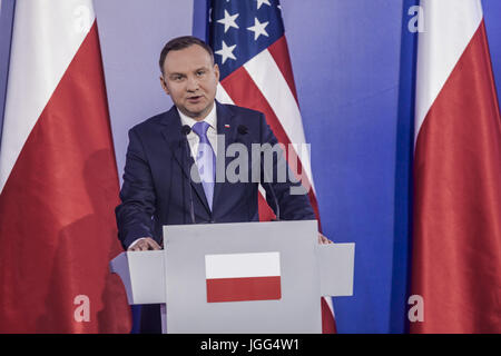 Varsovie, Mazovie, Pologne. 6 juillet, 2017. Le Président de Pologne, Andrzej Duda lors d'une conférence de presse à Varsovie, Pologne. Credit : Celestino Arce/ZUMA/Alamy Fil Live News Banque D'Images