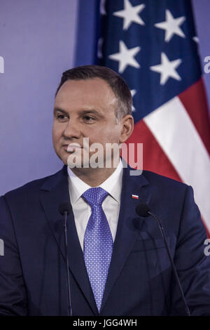 Varsovie, Mazovie, Pologne. 6 juillet, 2017. Le Président de Pologne, Andrzej Duda lors d'une conférence de presse à Varsovie, Pologne. Credit : Celestino Arce/ZUMA/Alamy Fil Live News Banque D'Images