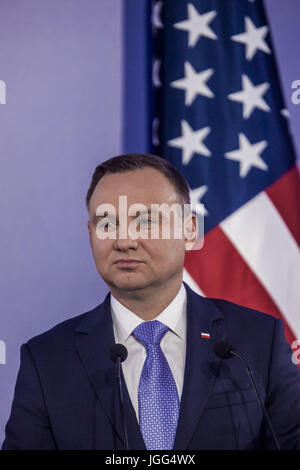 Varsovie, Mazovie, Pologne. 6 juillet, 2017. Le Président de Pologne, Andrzej Duda lors d'une conférence de presse à Varsovie, Pologne. Credit : Celestino Arce/ZUMA/Alamy Fil Live News Banque D'Images