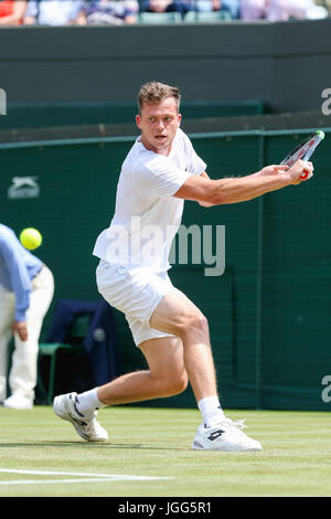 Londres, Royaume-Uni. 6 juillet, 2017. Adam Pavlasek (CZE) Tennis : Adam Pavlasek de la République tchèque lors de la masculin deuxième tour des championnats de tennis de Wimbledon, Novak Djokovic, contre la Serbie lors de l'All England Lawn Tennis et croquet Club à Londres, Angleterre . Credit : AFLO/Alamy Live News Banque D'Images
