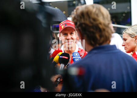 Spielberg, en Autriche. Le 06 juillet, 2017. Sport Automobile : Championnat du Monde de Formule 1 de la FIA 2017, Grand Prix d'Autriche, # 5 Sebastian Vettel (GER, Scuderia Ferrari), Crédit : dpa/Alamy Live News Banque D'Images