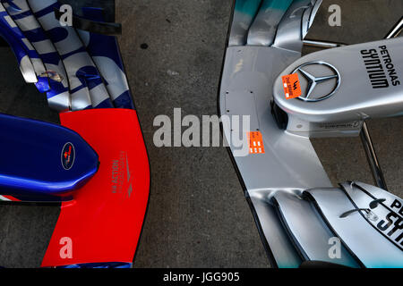 Spielberg, en Autriche. Le 06 juillet, 2017. Sport Automobile : Championnat du Monde de Formule 1 de la FIA 2017, Grand Prix d'Autriche, détail technique, aile avant Credit : dpa/Alamy Live News Banque D'Images