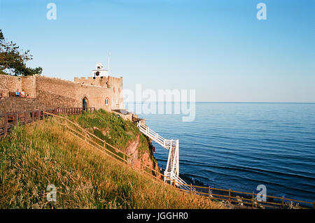 Jacobs Ladder et l'horloge dans Connaught Jardins de Sidmouth, Devon, UK, sur la Côte Sud Banque D'Images