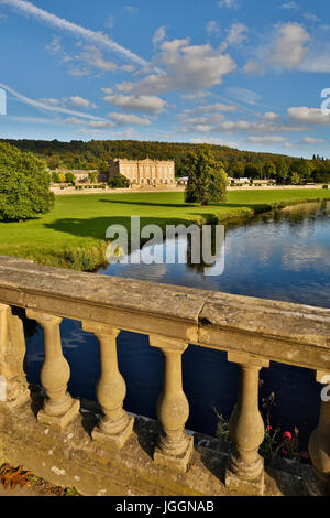 Chatsworth House et motifs ; Derbyshire, Royaume-Uni Banque D'Images