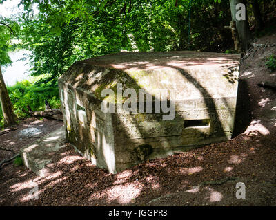 2e Guerre mondiale Pill Box, Whitchurch-on-Thames, Thames Path, Oxfordshire, Angleterre, Royaume-Uni, GB. Banque D'Images