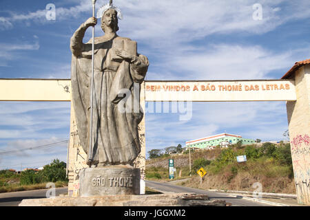 Entrée São Thomé Das Letras, 2016, de la ville, São Tomé Das Letras, Minas Gerais, Brésil. Banque D'Images