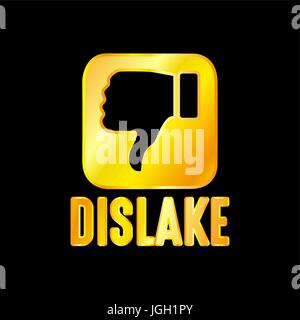 L'emblème n'aiment pas d'or sur fond noir, Vecteur, illustration Illustration de Vecteur