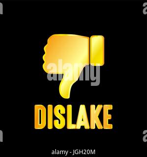 L'emblème n'aiment pas d'or sur fond noir, Vecteur, illustration Illustration de Vecteur