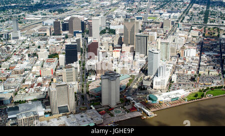 Vue aérienne du centre-ville, La Nouvelle-Orléans, Louisiane Banque D'Images