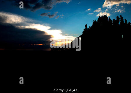 Le coucher du soleil, Sao Thome Das Letras, Minas Gerais, Brésil. Banque D'Images