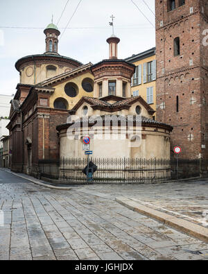 Milan. L'Italie. 9 siècle de San Satiro Sacellum attenant à l'église de Santa Maria presso San Satiro. Banque D'Images