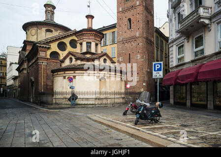 Milan. L'Italie. 9 siècle de San Satiro Sacellum attenant à l'église de Santa Maria presso San Satiro. Banque D'Images