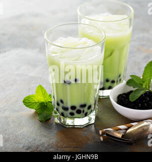 Bubble tea Matcha Banque D'Images