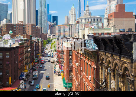 Vue sur Chinatown dans Lower Manhattan New York City Banque D'Images