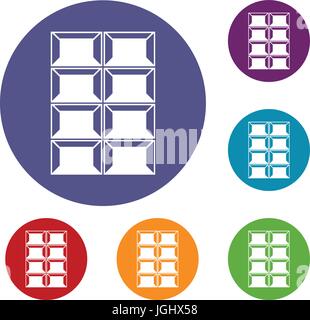 Le chocolat noir icons set Illustration de Vecteur