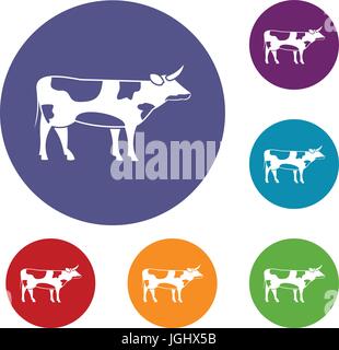 Vache suisse icons set Illustration de Vecteur