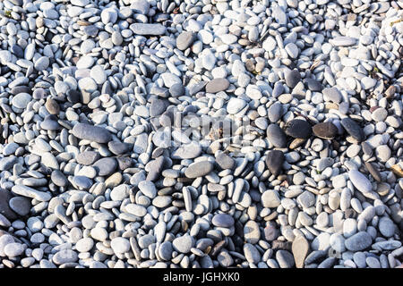 Vous pourrez vous détendre sur la plage de galets de la mer grise à jour Banque D'Images