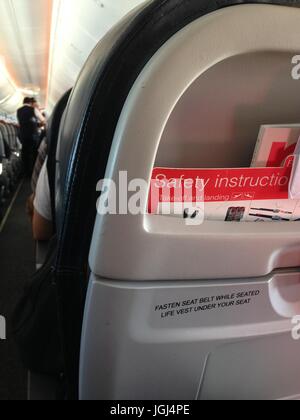 Avion avion avion sièges cabine de l'arrière de l'avion Banque D'Images