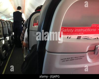Avion avion avion sièges cabine de l'arrière de l'avion Banque D'Images