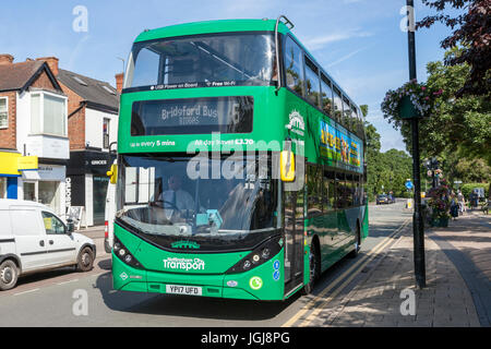 Nottingham City Transport (NCT) bus biogaz à West Bridgford, Lancashire, England, UK Banque D'Images