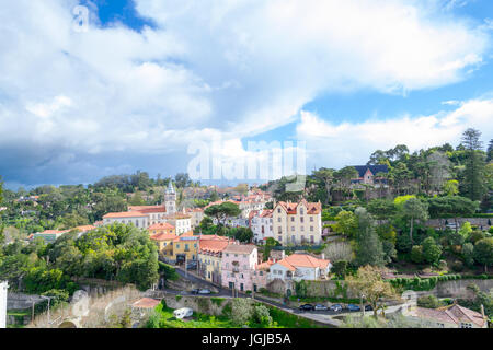 Sintra centre-ville Municipal du Palacion Nacional (Portugal) Banque D'Images