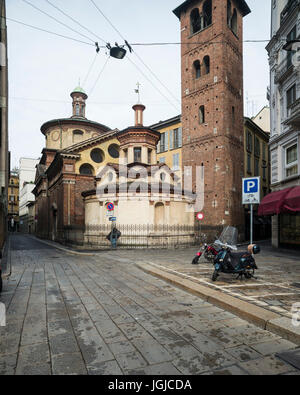 Milan. L'Italie. 9 siècle de San Satiro Sacellum attenant à l'église de Santa Maria presso San Satiro. Banque D'Images