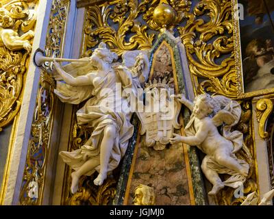 Un détail à l'intérieur de St. John's Co-cathédrale de la capitale de la Valette / Malte. Banque D'Images