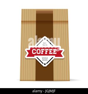 Le café équitable emballage vintage Illustration de Vecteur