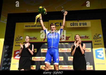 Nuits Saint Georges, France. 7 juillet, 2017. 7e étape du Tour de France, Troyes - Nuits-Saint-Georges Marcel Kittel vainqueur de la 7e étape de la 104e édition du Tour de France 2017 Crédit : course cycliste Laurent Locevaphotos Lairys/agence/Alamy Live News Banque D'Images