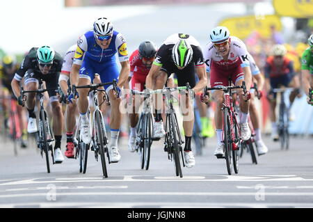 Nuits Saint Georges, France. 7 juillet, 2017. 7e étape du Tour de France, Troyes - Nuits-Saint-Georges Marcel Kittel vainqueur de la 7e étape de la 104e édition du Tour de France 2017 Crédit : course cycliste Laurent Locevaphotos Lairys/agence/Alamy Live News Banque D'Images