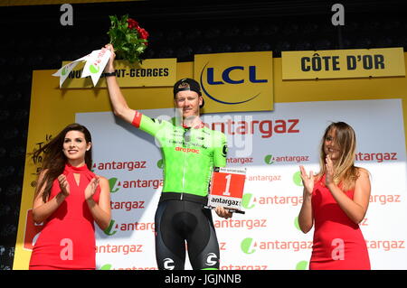 Nuits Saint Georges, France. 7 juillet, 2017. 7e étape du Tour de France, Troyes -Nuits-Saint-Georges Dylan van Baarle combatif du jour de la 104e édition de la course cycliste Tour de France 2017 Crédit : Laurent Locevaphotos Lairys/agence/Alamy Live News Banque D'Images