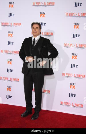 27 janvier 2016 - Westwood, CA, USA - LOS ANGELES - jan 27 : John Travolta à l'American Crime Story - le peuple C. O.J. Simpson en première mondiale au Théâtre du Village Le 27 janvier 2016 à Westwood, CA (crédit Image : © Kay Blake via Zuma sur le fil) Banque D'Images