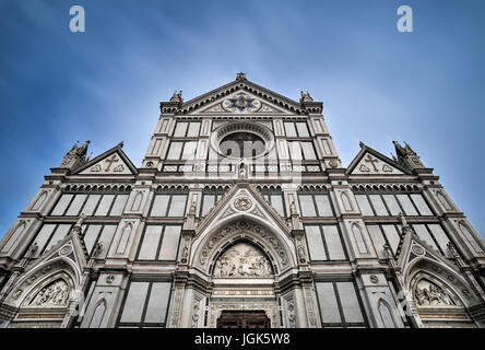 FLORENCE, ITALIE - 17 avril 2017 : VUE SUR cathédrale Santa Croce, une longue exposition de la photographie, à Florence, en Italie, en avril 17, 2017 Banque D'Images