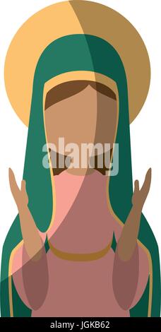 Vierge Marie icône sur fond blanc vector illustration Illustration de Vecteur