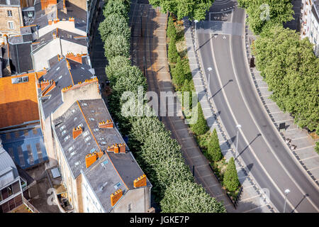 Vue aérienne sur la ville de Nantes en France Banque D'Images