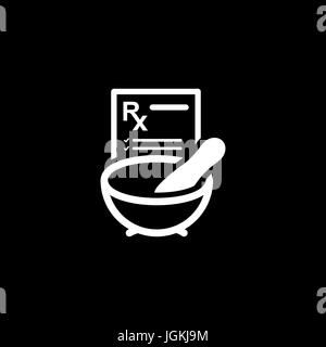 Médecine pharmacie Icône. Modèle plat. Illustration de Vecteur