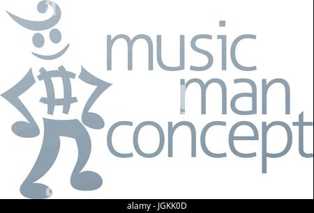 Note musicale Mascot Illustration de Vecteur