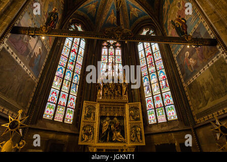 Intérieur de l'église Saint-Guy, Venceslas et Adalbert de Prague, la Cathédrale Banque D'Images