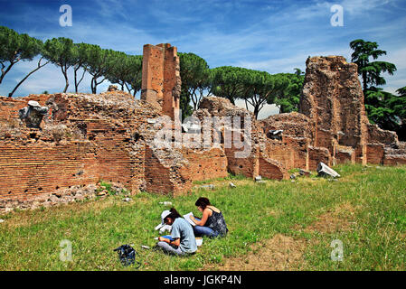 À la Domus Flavia (appelés 'Basilique')sur le Palatin (Palatino) hill, Rome, Italie. Banque D'Images