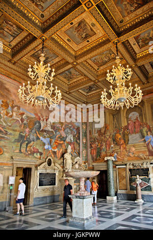 Une des salles du Palais des Conservateurs, Musées du Capitole, Rome, Italie. Banque D'Images