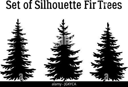 Sapins de Noël Silhouettes Illustration de Vecteur