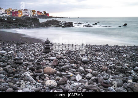 L'océan Atlantique, les Canaries, Canaries, lava beach, Playa Jardin, Puerto de la cruz, Punta Brava, l'Espagne, Tenerife, volcan island Banque D'Images