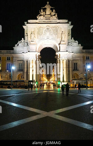 Arco il rua Augusta, la Baixa, Europe, Lisboa, Lisbonne, Portugal, Praca e comercio, la rua Augusta, rua e arsenal, hiver, Portugal - Lisbonne, Portugal - Banque D'Images