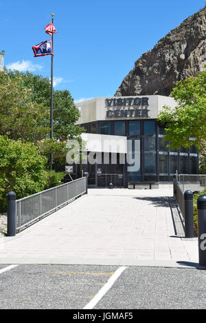 CODY, WYOMING - 24 juin 2017 : Buffalo Bill Dam Visitor Centre. Le barrage sur la rivière Shoshone est nommé d'après le célèbre wild west figure William Buffa Banque D'Images