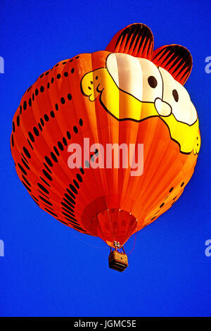 Sex de montgolfières à Albuquerque dans , montgolfière, Garfield, ciel bleu, , Hot Ballon Festival à Albuquerque , Heissluftballon, blauer Himmel Banque D'Images