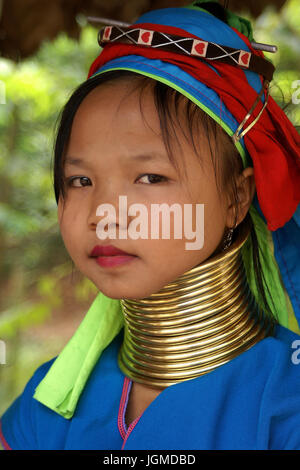 Les femmes à long cou, cirques Padaung avec Mae Hong Son en Thaïlande, Langhalsfrauen, Karen Padaung bei Mae Hong Son en Thaïlande Banque D'Images