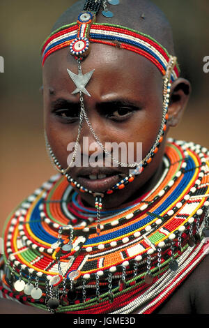 Filles Samburu, Samburu Maedchen Banque D'Images