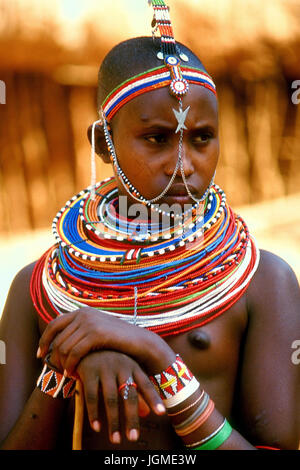 Filles Samburu, Samburu Maedchen Banque D'Images