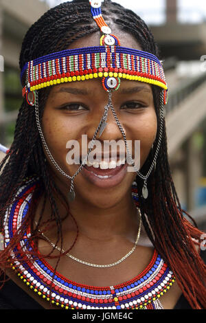 Samburu in Nairobi, Samburu Maedchen à Nairobi Banque D'Images